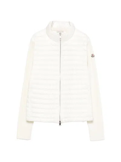 Moncler Padded Cardigan In White