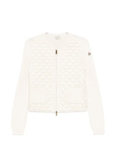 Moncler Padded Cardigan In Neutral