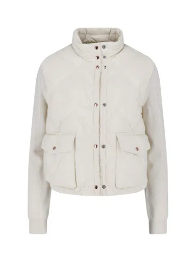 Moncler Padded Cardigan In White