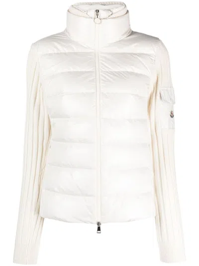 Moncler Logo-patch Puffer Jacket In White