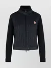 Moncler Padded Cardigan With High Collar And Cuffs In Blue