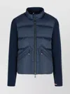 Moncler Grenoble Quilted Zip Up Cardigan In Navy Blu In Blue