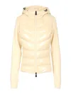 Moncler Padded Cardigan With Hood In Gold