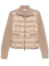 Moncler Down-paneled Faux Fur And Wool Cardigan In Beige