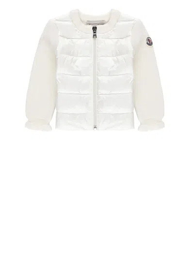 Moncler Babies' Padded Cardigan With Logo In White