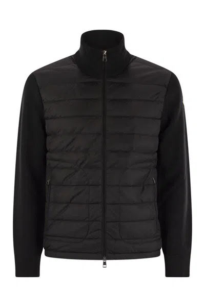Moncler Padded Cardigan With Zip In Black