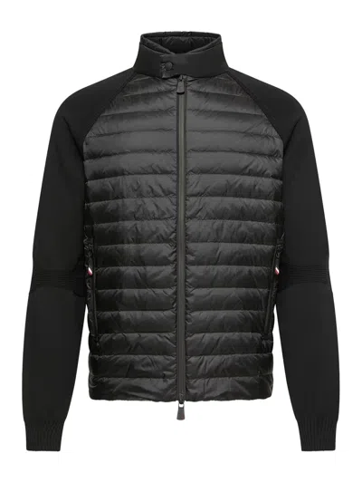 Moncler Padded Cardigan With Zip In Black