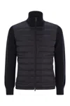 Moncler Quilted High Collar Zip-up Cardigan In Black