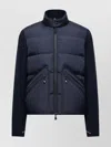 Moncler Grenoble Quilted Zip Up Cardigan In Navy Blu In Blue