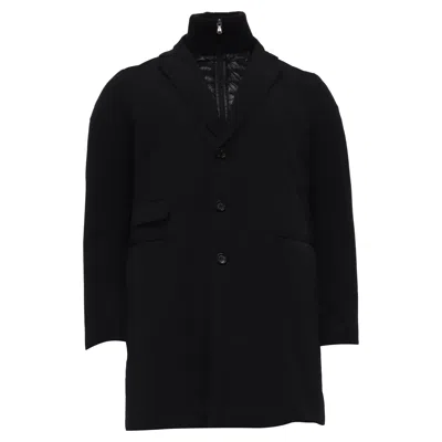 Moncler Padded Coat In Black Cotton
