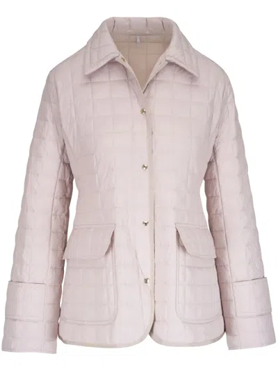 Moncler Padded Coat In Nude