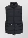 Moncler Padded Collar Zip Pockets Jacket In Blue