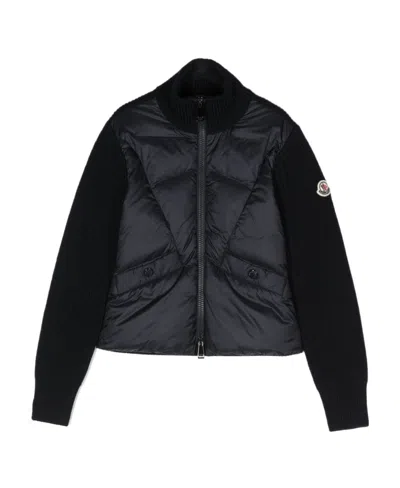 Moncler Padded Contrast Bomber Jacket In Blue
