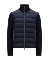Moncler Padded Cotton-blend Cardigan In Blue