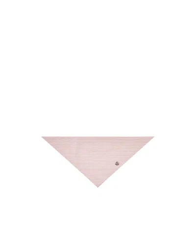 Moncler Padded Cotton Blend Vichy Scarf In Pink
