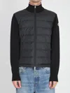 Moncler Padded Cotton Cardigan In Black