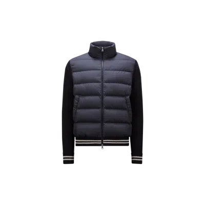 Moncler Padded Cotton Cardigan Blue