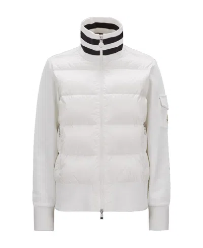 Moncler Padded Cotton Cardigan In White