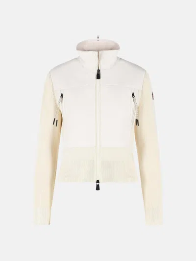 Moncler Padded Cotton Cardigan With Ivory White Zip