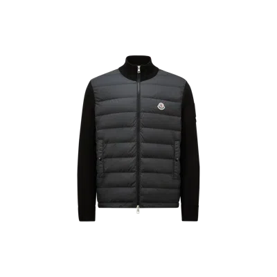 Moncler Padded Cotton Zip-up Cardigan Black
