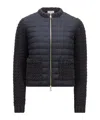 Shop Moncler Padded Cotton Zip-up Cardigan In Navy Blue