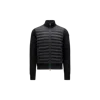 Moncler Men's Navy Stretch Cotton Blend Cardigan In Black