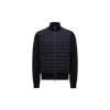 Moncler Men's Navy Stretch Cotton Blend Cardigan In Blue