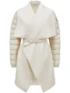 Moncler Padded Wool-blend Felt Cape In White