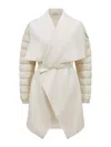 Moncler Padded Down Cape In Sand