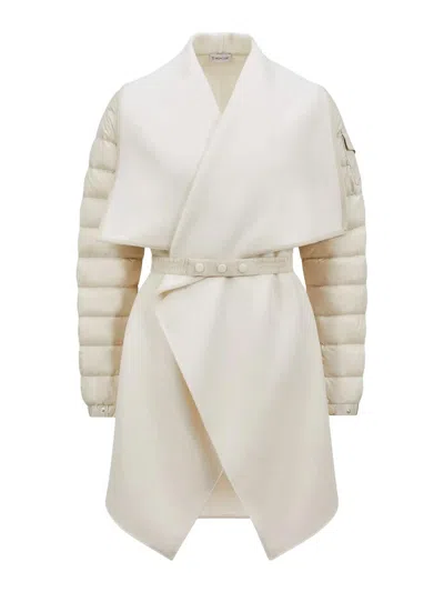 Moncler Padded Down Cape In Sand
