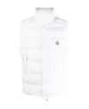 Moncler Sleeveless Light Beige Jacket In White
