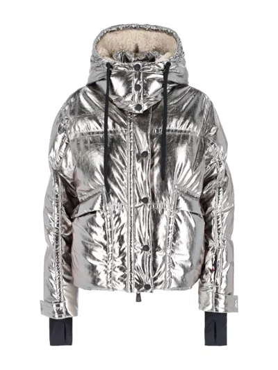 Moncler Padded Down Jacket "calaque" In Silver