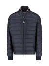 Moncler Navy Blue Nylon Rigel Down Jacket In Blue