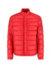 Moncler Selves Down Jacket High Collar Pockets In Red