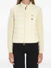 Moncler Wool Zip-up Cardigan Down Jacket In White