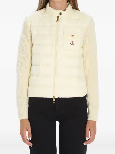 MONCLER PADDED-FRONT CHEST-POCKET CARDIGAN