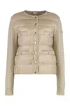 Moncler Padded Front Panel Cardigan In Multi
