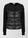 Moncler Padded Front Panel Knitted Cardigan In Black