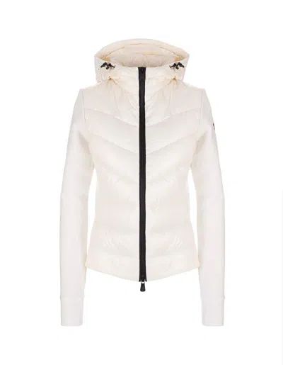 Moncler Puffer Zip-up Cardigan In White