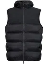 Moncler Padded Hooded Gilet In Black