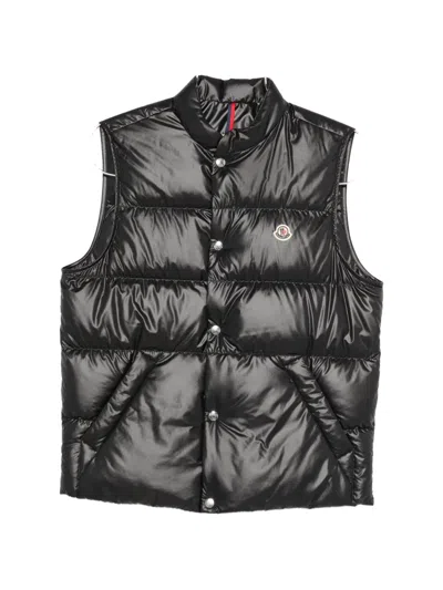 Moncler Restigo Padded Gilet Nylon Half Collar In Black