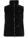 Moncler Lurex Thread Down Vest In Black