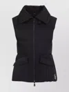 Moncler Padded High Collar Vest With Flap Pockets In Black