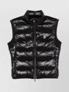 Moncler Grenoble Quilted Black Jacket With High Collar And Glossy Finish In Black