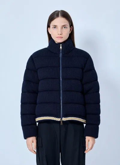 Moncler Padded High-neck Jacket In Blue