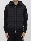 Moncler Nylon And Ribbed Jacket In Black