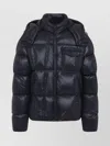 Moncler Padded Hooded Coat With Flap Pocket In Black