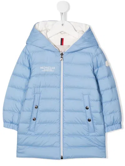 Moncler Babies' Padded Hooded Down Coat In Blue