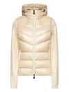 Moncler Ivory Zip-up Hooded Padded Cardigan In Neutral