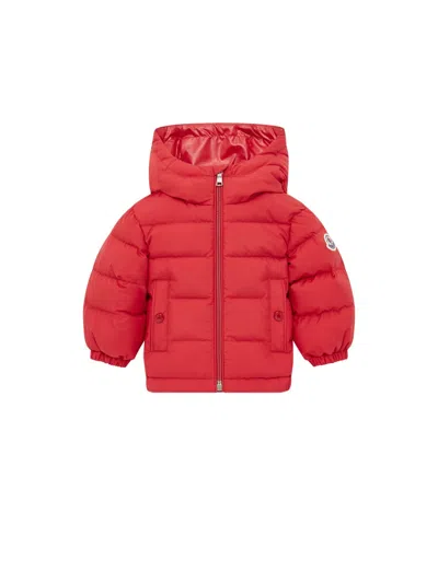 Moncler Padded Hooded Jacket In Red